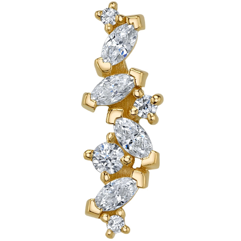 "Irina" Threaded End in Gold with DIAMONDS