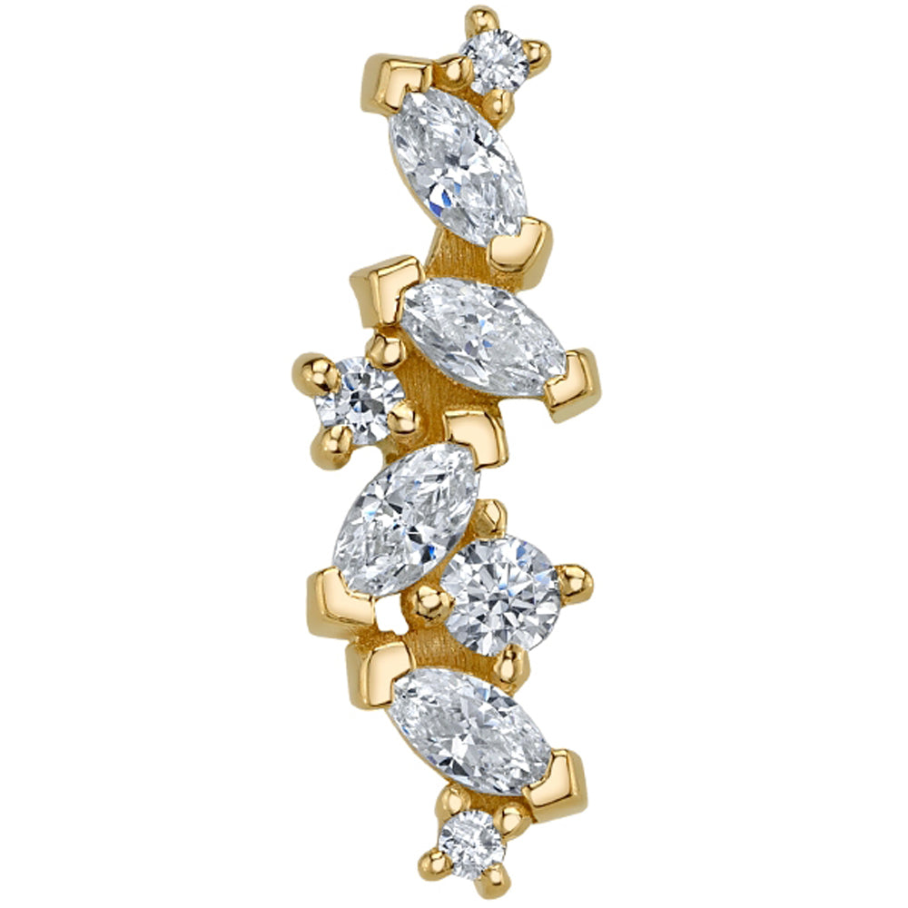 "Irina" Threaded End in Gold with DIAMONDS