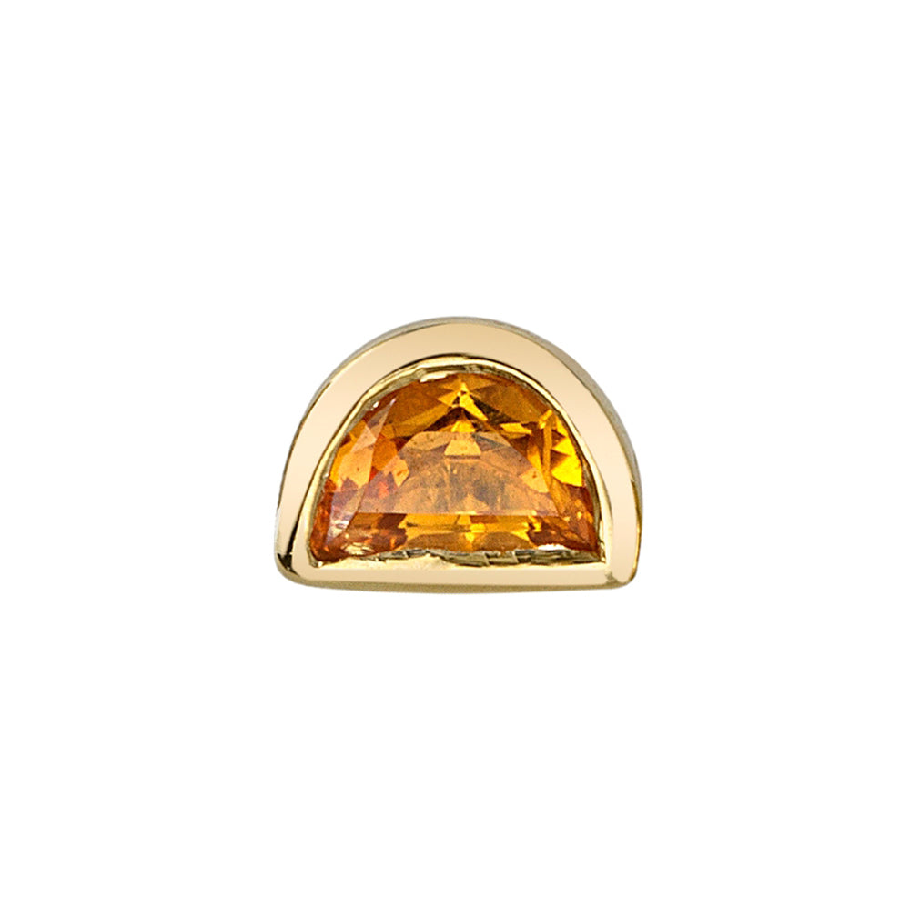 Half Moon Bezel Threaded End in Gold with Citrine