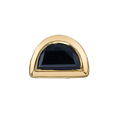 Half Moon Bezel Threaded End in Gold with Onyx