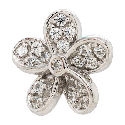 "Kaena" Threaded End in Gold & Platinum with White CZ's