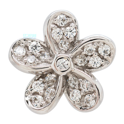 "Kaena" Threaded End in Gold & Platinum with White CZ's