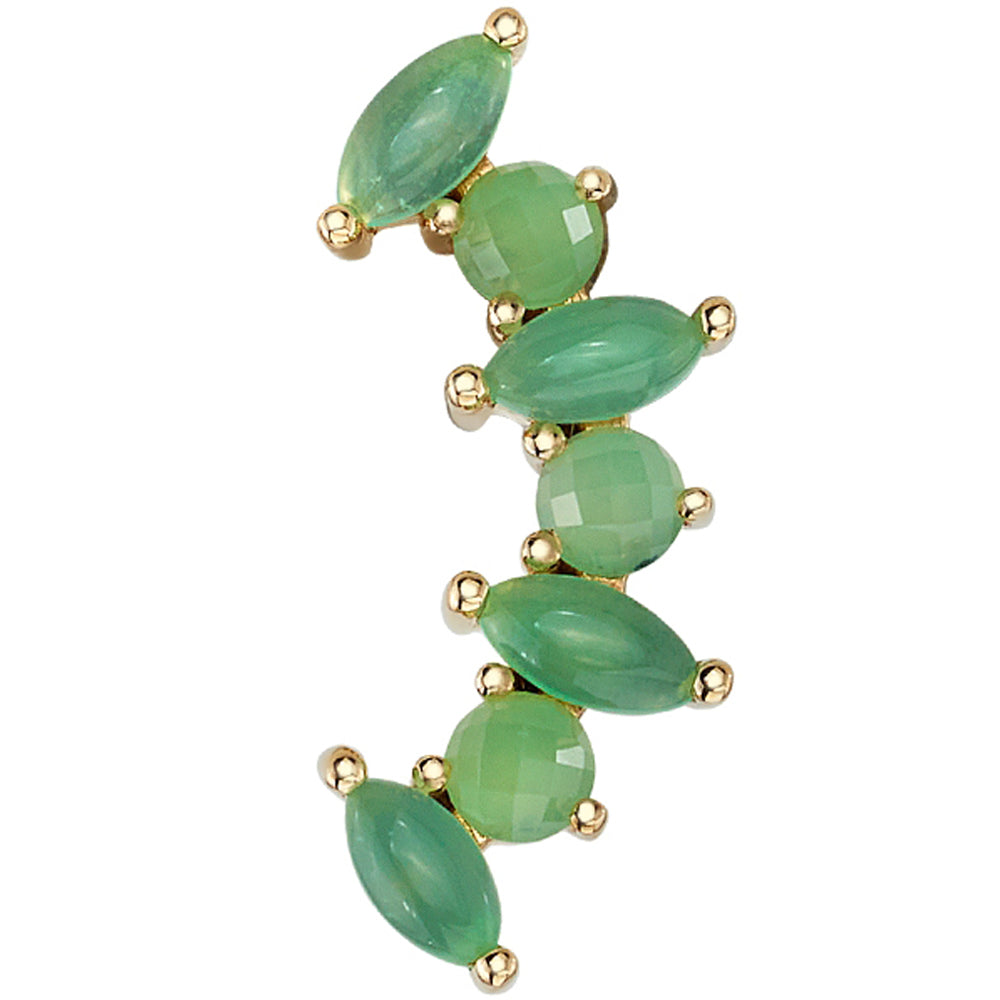 "Sara" Threaded End in Gold with Chrysoprase