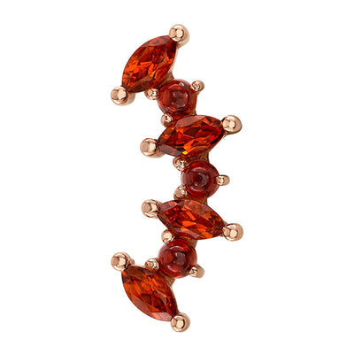 Tiny "Sara" Threaded End in Gold with Madeira Citrine & Garnet Cabochon