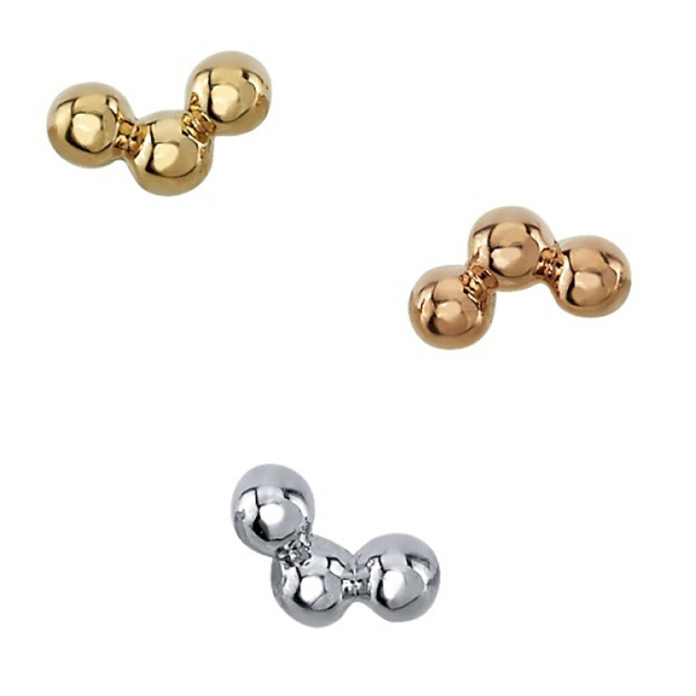 Tri Bead Arc Threaded End in Gold & Platinum