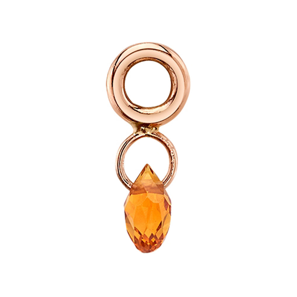 Briolette Charm in Gold with Madeira Citrine