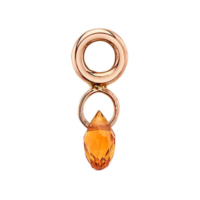 Briolette Charm in Gold with Madeira Citrine