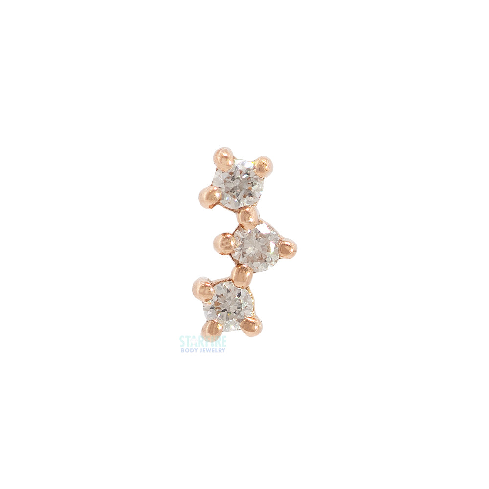 "Muse" Threaded End in Gold & Platinum with DIAMONDS