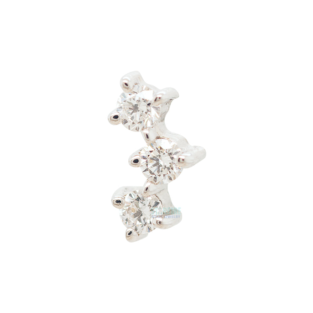 "Muse" Threaded End in Gold & Platinum with DIAMONDS