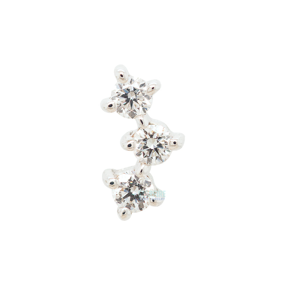 "Muse" Threaded End in Gold & Platinum with DIAMONDS