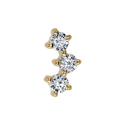 "Muse" Threaded End in Gold with DIAMONDS