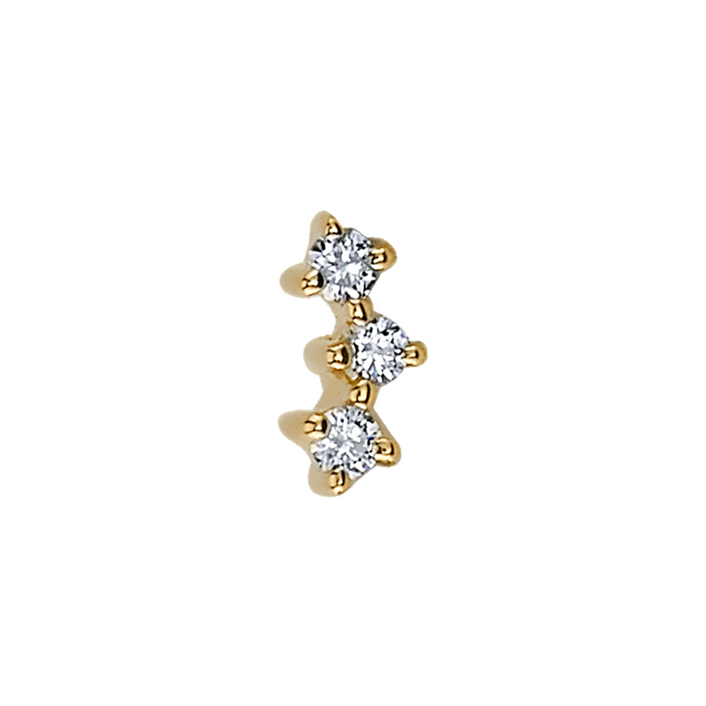 "Muse" Threaded End in Gold with DIAMONDS