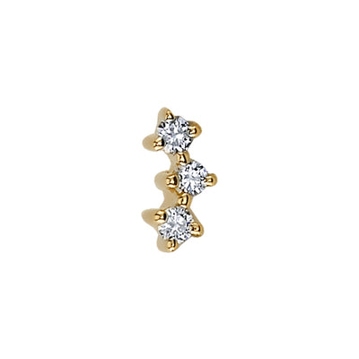 "Muse" Threaded End in Gold with DIAMONDS