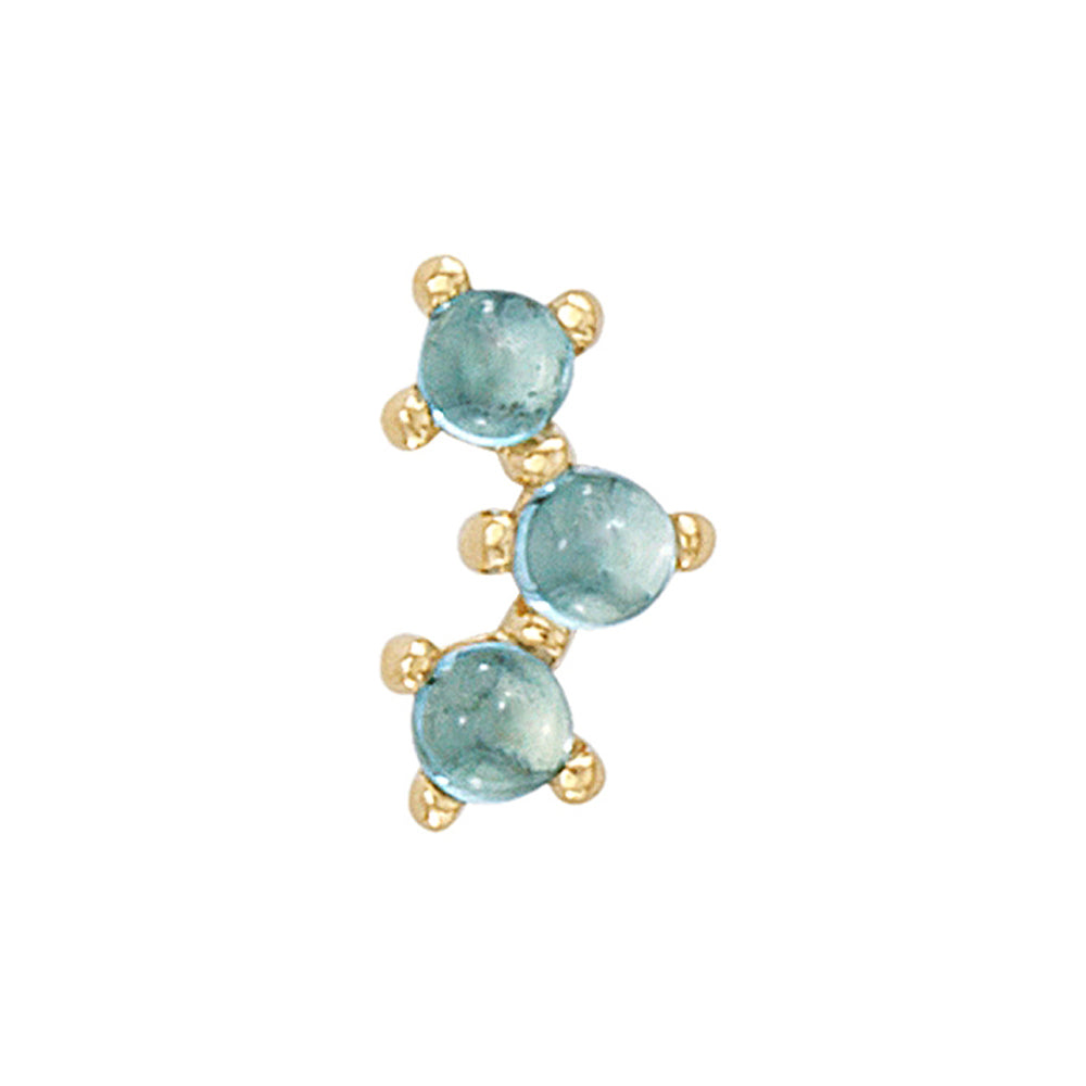 threadless: "Muse" Pin in Gold & Platinum with Aquamarine Cabochons