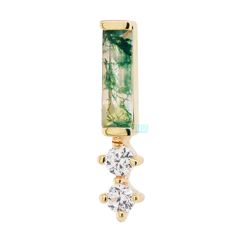 threadless: "Crave" End in Gold with Moss Agate & CZ's