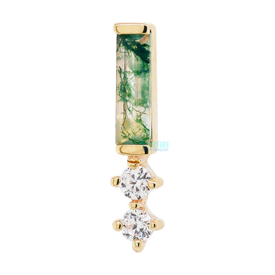threadless: "Crave" End in Gold with Moss Agate & CZ's