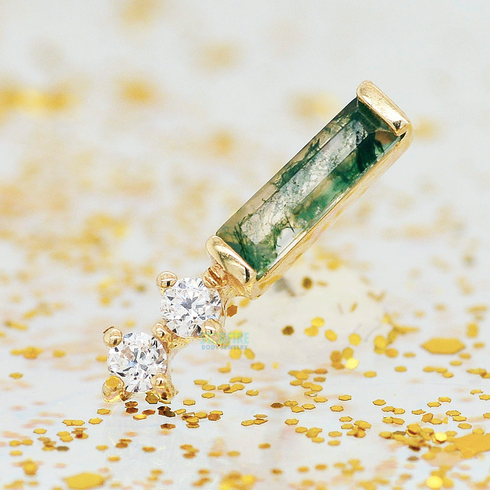threadless: "Crave" End in Gold with Moss Agate & CZ's