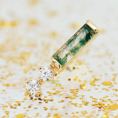 threadless: "Crave" End in Gold with Moss Agate & CZ's