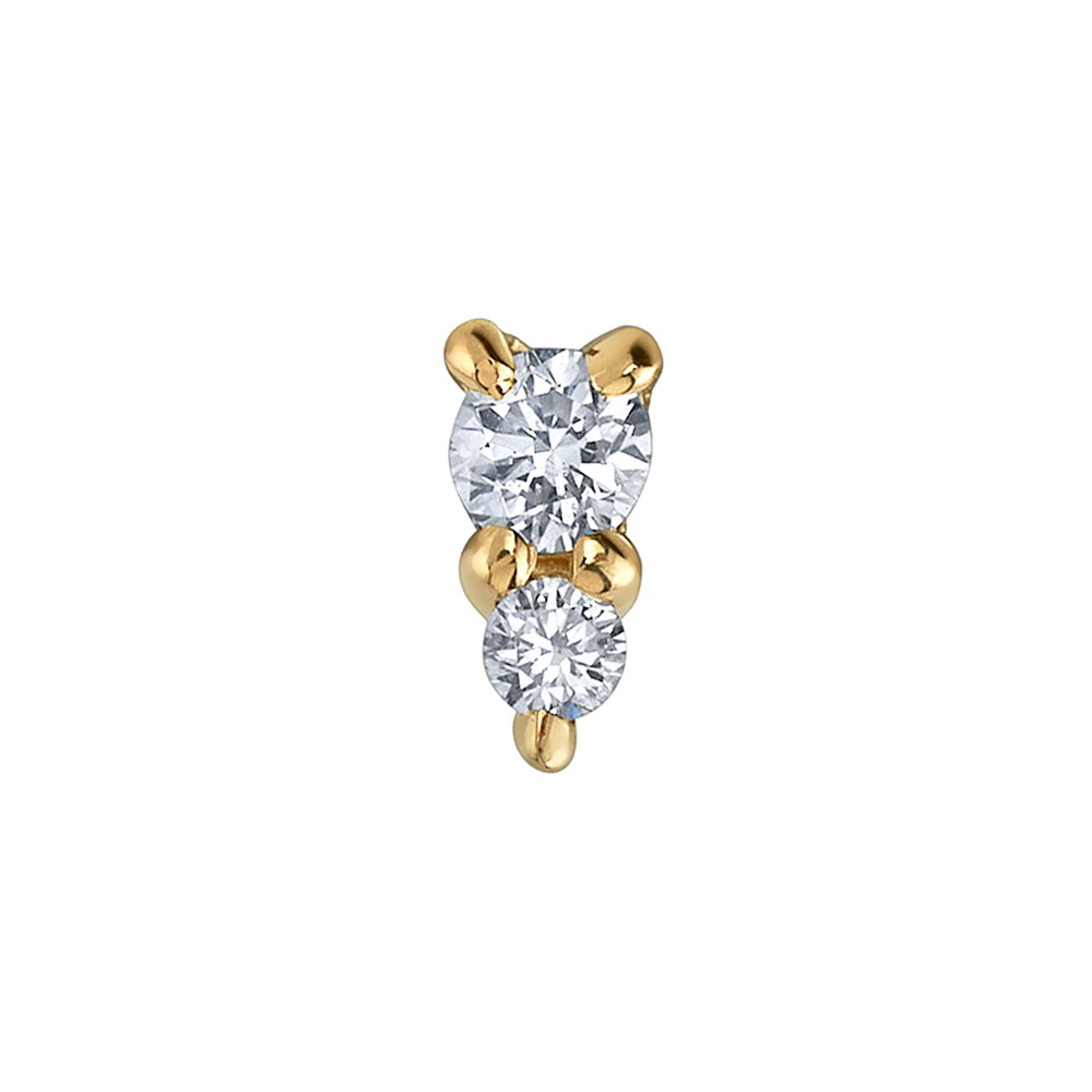 "Jeanie 2" Threaded End in Gold & Platinum with DIAMONDS