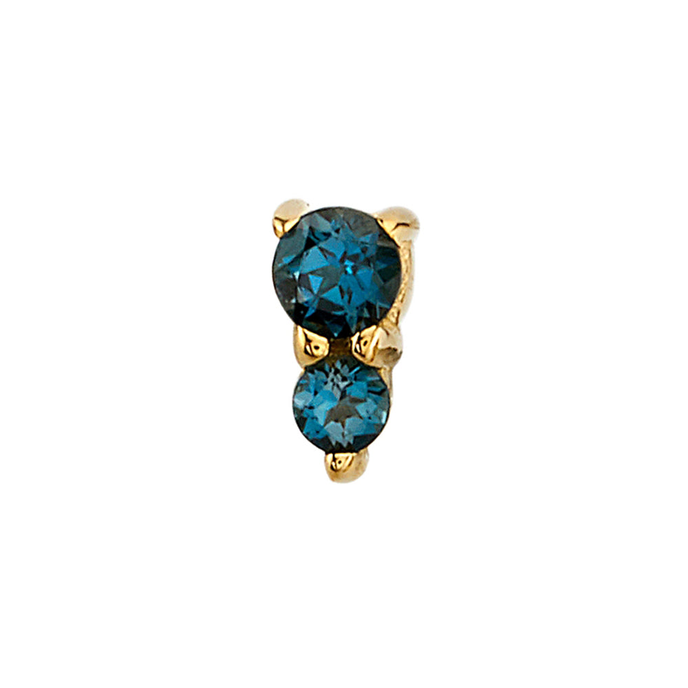 "Jeanie 2" Threaded End in Gold with London Blue Topaz