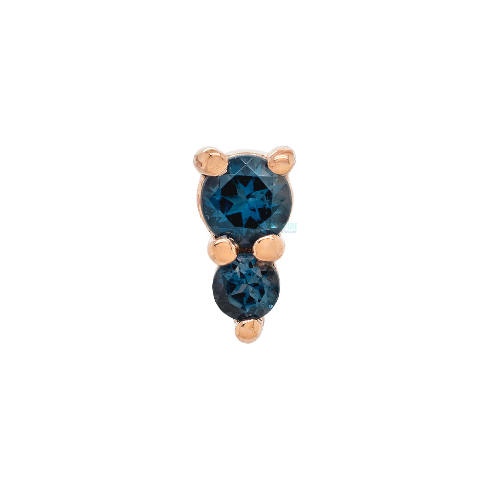 threadless: "Jeanie 2" Pin in Gold & Platinum with London Blue Topaz