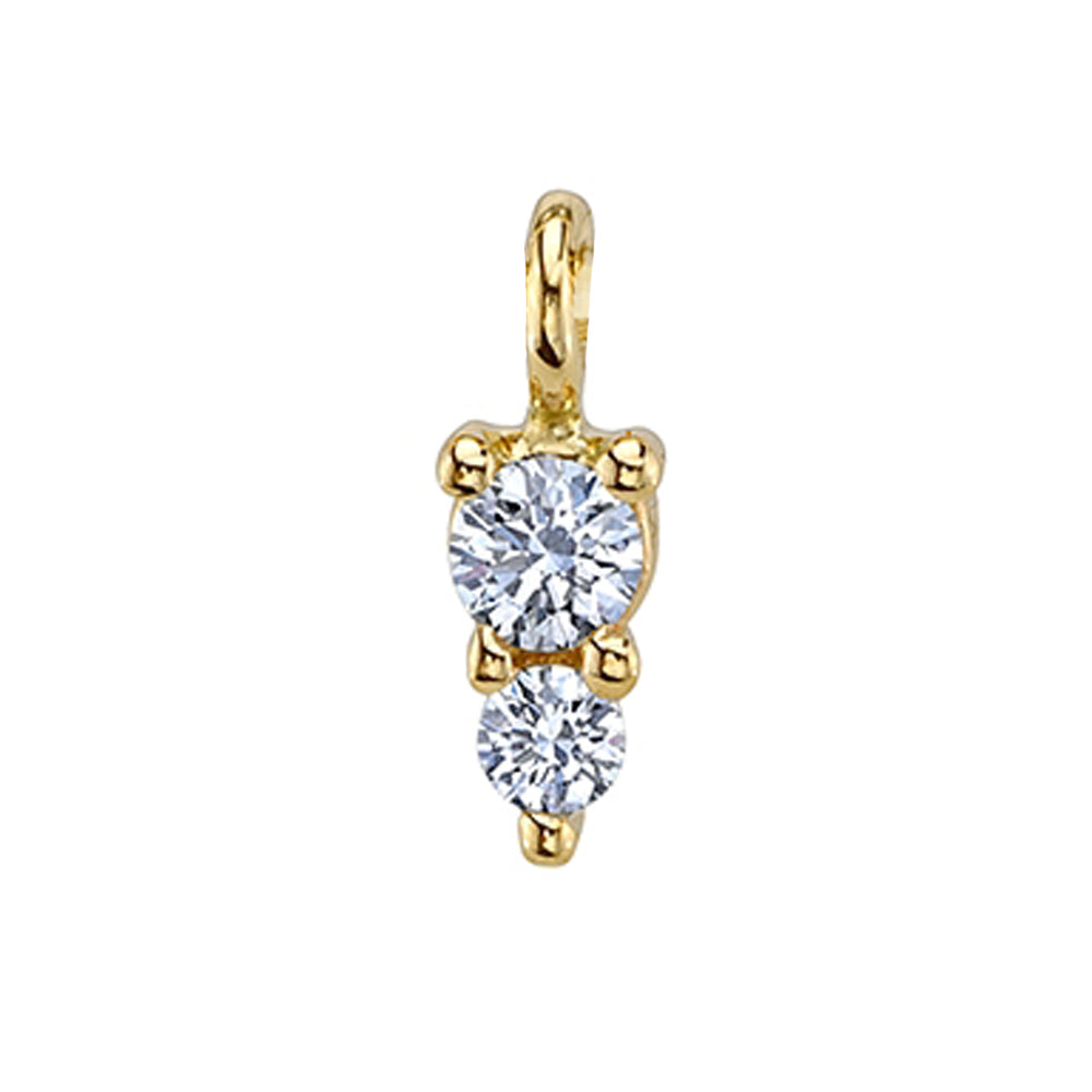 "Jeanie" Charm in Gold & Platinum with DIAMONDS
