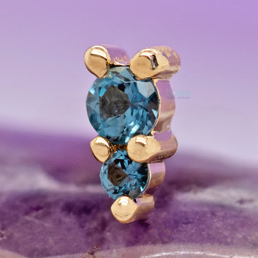 threadless: "Jeanie 2" Pin in Gold & Platinum with London Blue Topaz