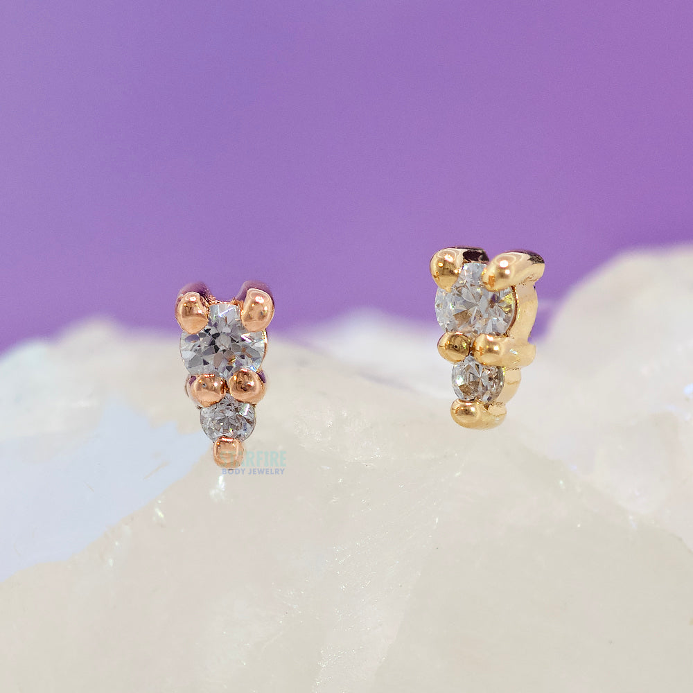 threadless: "Jeanie 2" Pin in Gold & Platinum with White CZ's
