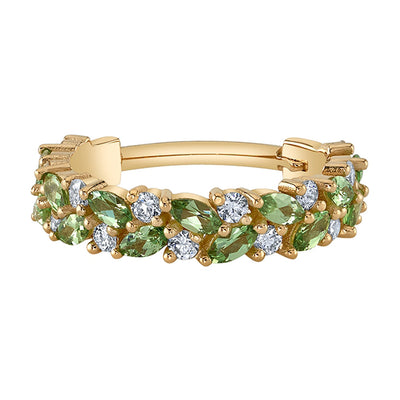 Little "Isabella" Hinge Ring in Gold with Tsavorite & DIAMONDS