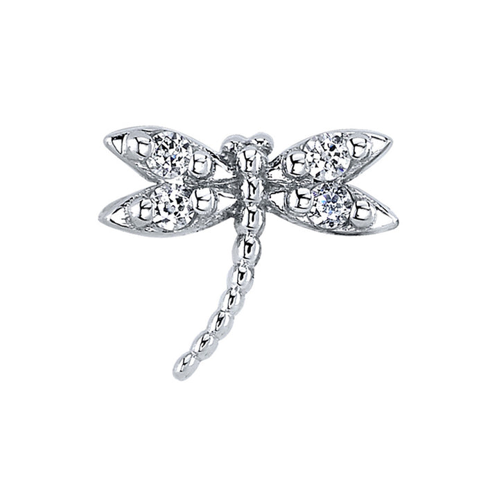 threadless: "Damselfly" Pin in Gold with White CZ's