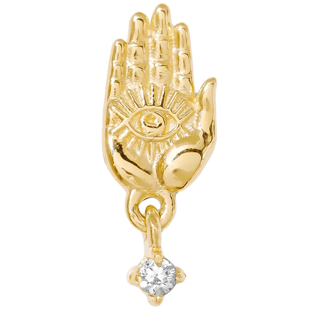 threadless: "Psychic Eye" Pin with Dangle in Gold with Gemstone