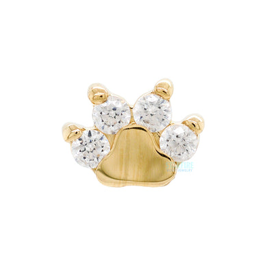 threadless: Paw Print with Faceted Gems End in Gold