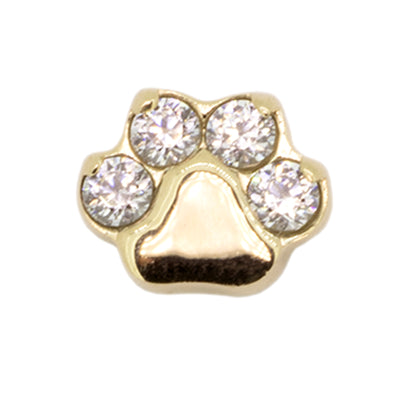 threadless: Paw Print with Faceted Gems End in Gold