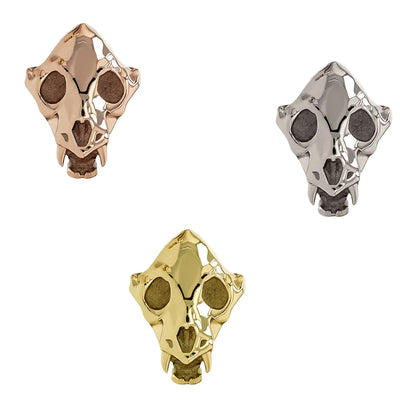 Panther Skull Threaded End in Gold