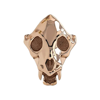 Panther Skull Threaded End in Gold