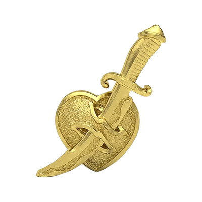 Dagger Heart Threaded End in Gold