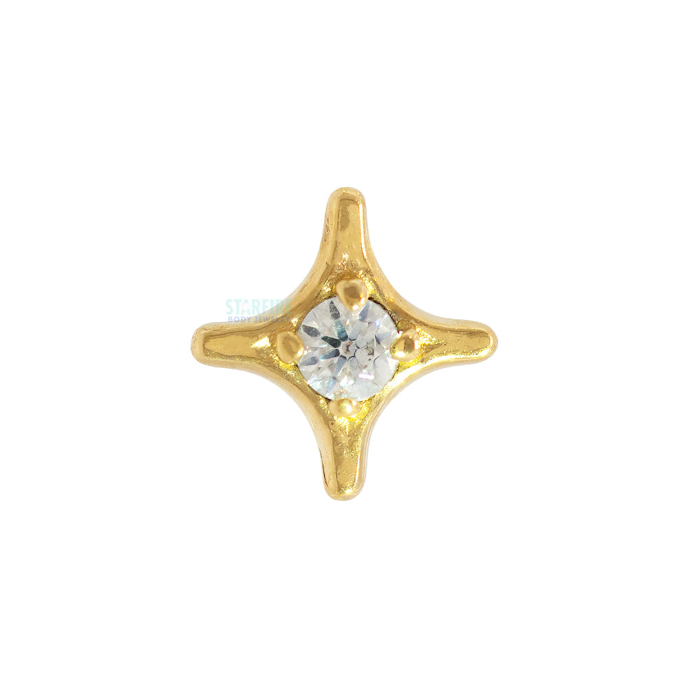 "Hajduk" Threaded End in Yellow Gold with Brilliant-Cut Gem