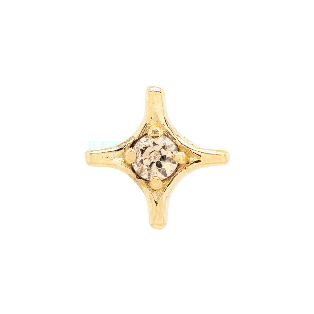 threadless: "Hajduk" End in Gold with Brilliant-Cut Gem