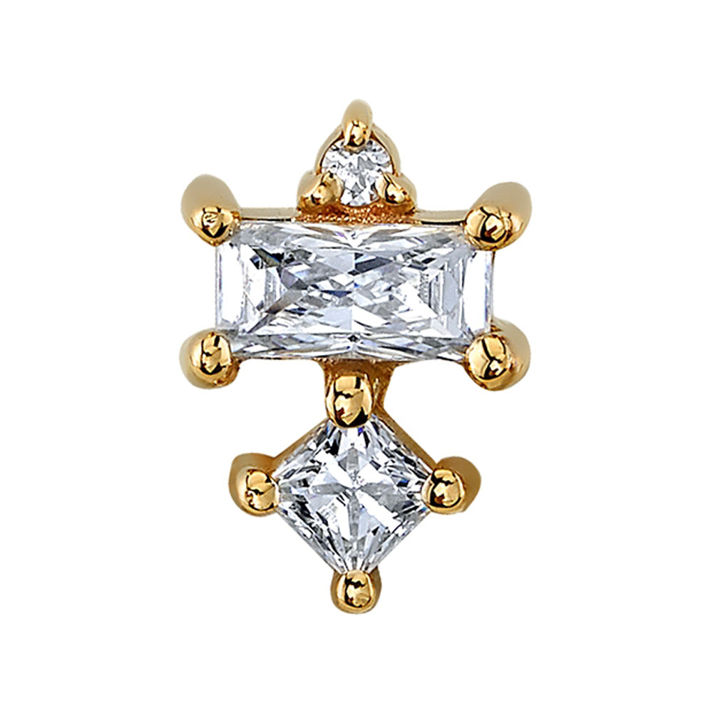 "Tetra" Threaded End in Gold with DIAMONDS