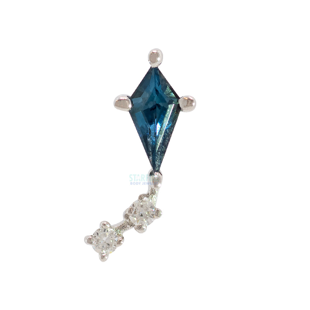 "Aloft" Threaded End in Gold with London Blue Topaz and DIAMONDS