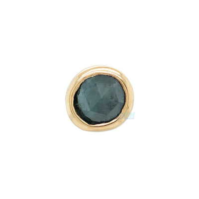 threadless: Bezel Set Rose Cut End in Gold with Blue Diamond