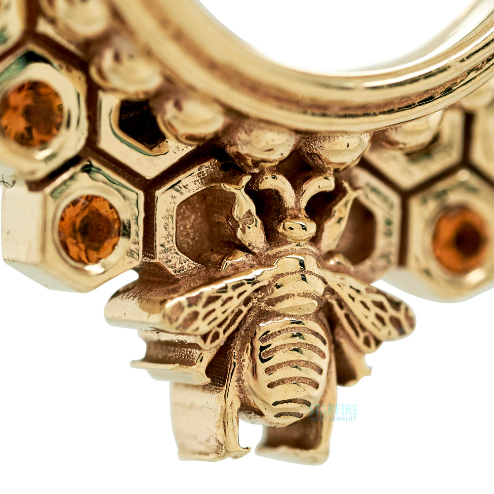 "Queen Bee" Hinge Ring in Gold with Citrine