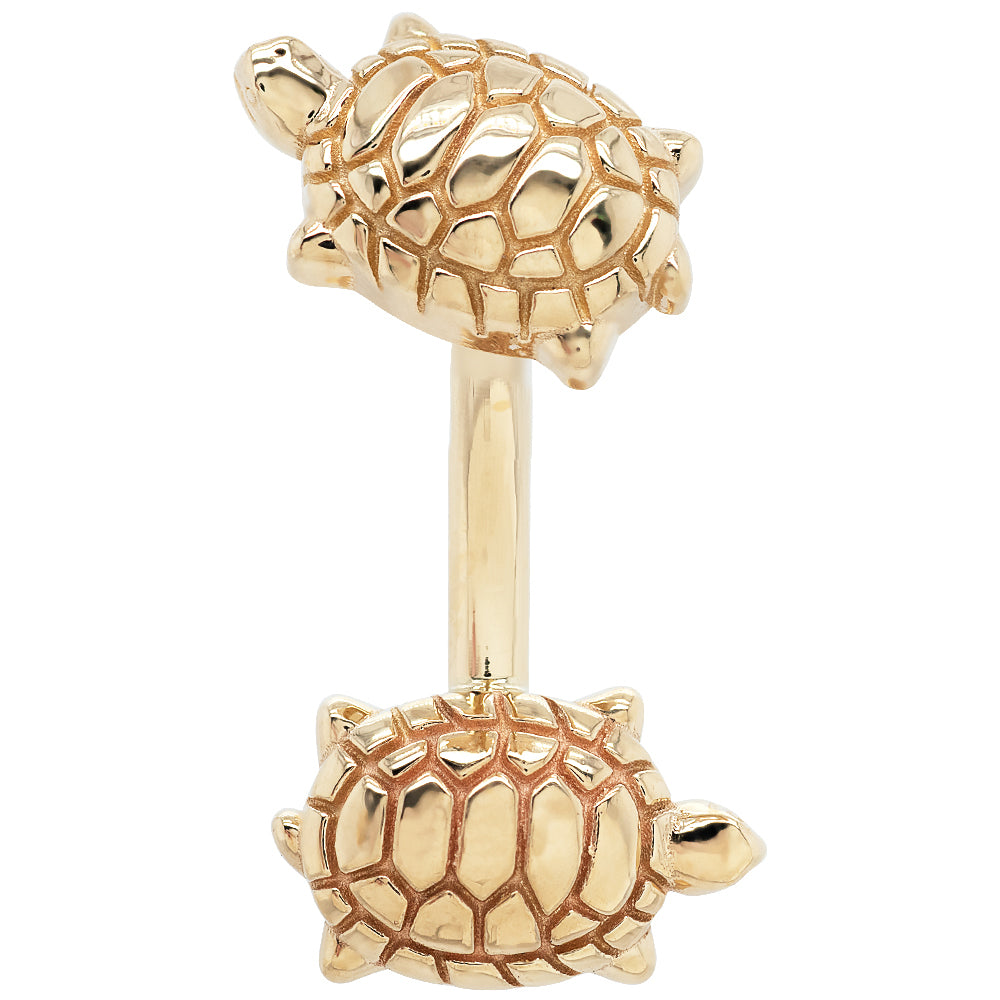"Walking Turtle" Navel Curve in Gold