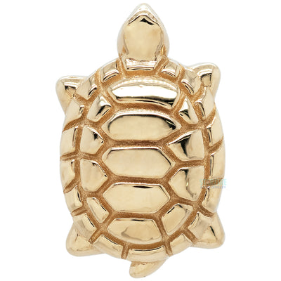 Walking Turtle Threaded End in Gold