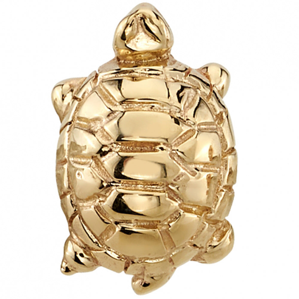 Walking Turtle Threaded End in Gold