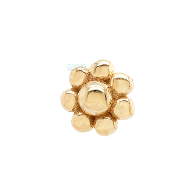 Bead Flower Cluster Threaded End in Gold