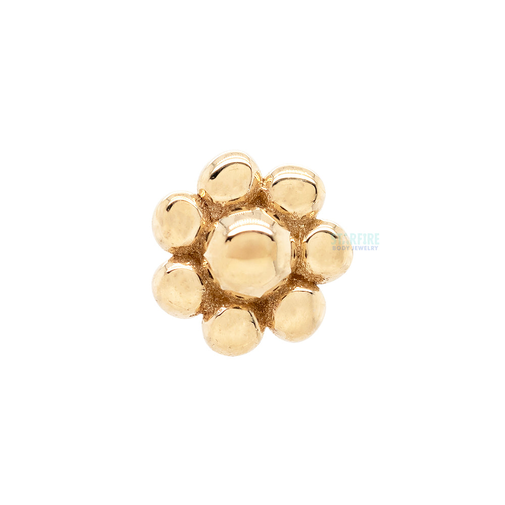 Bead Flower Cluster Threaded End in Gold
