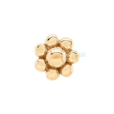 Bead Flower Cluster Threaded End in Gold