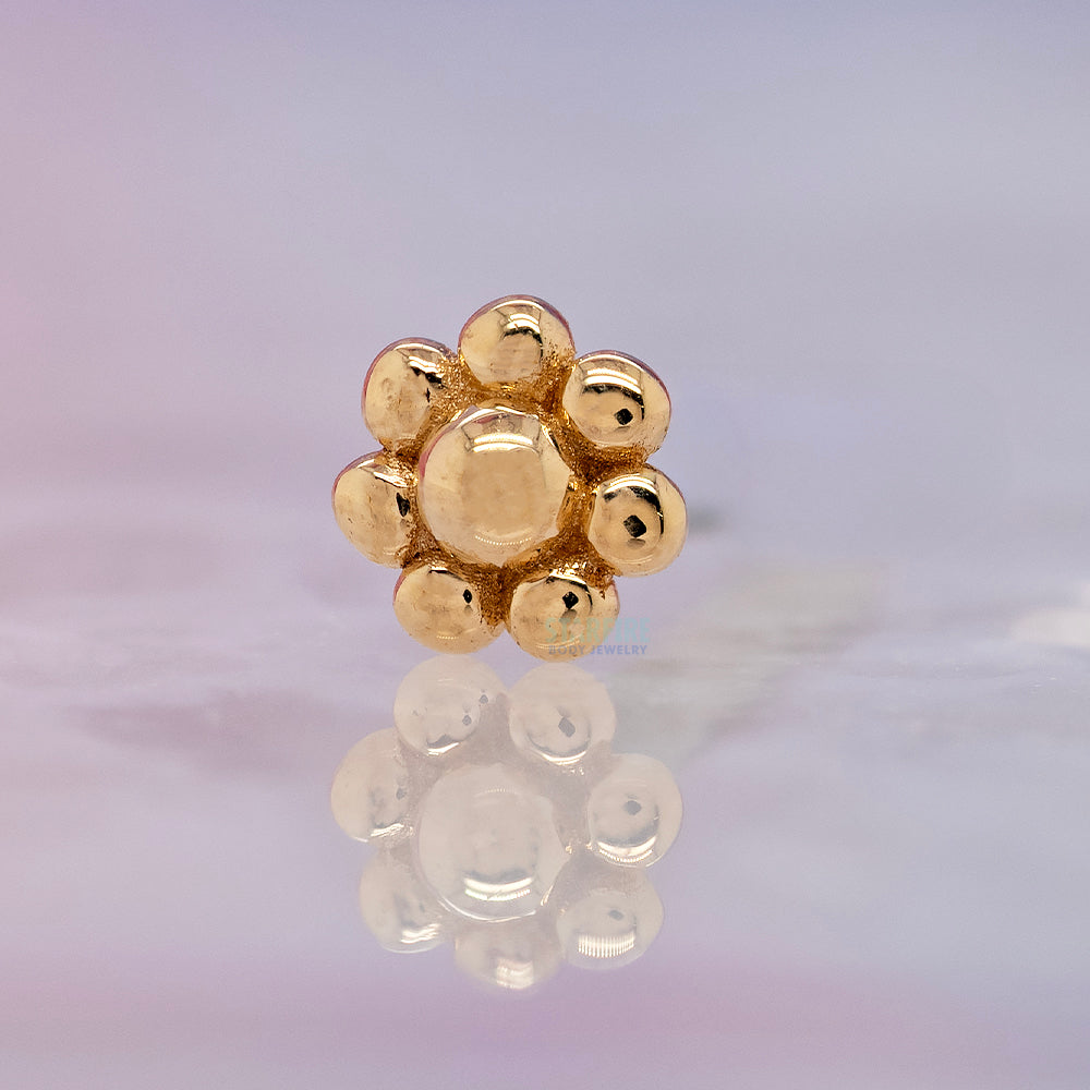 Bead Flower Cluster Threaded End in Gold