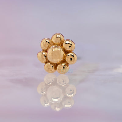 Bead Flower Cluster Threaded End in Gold